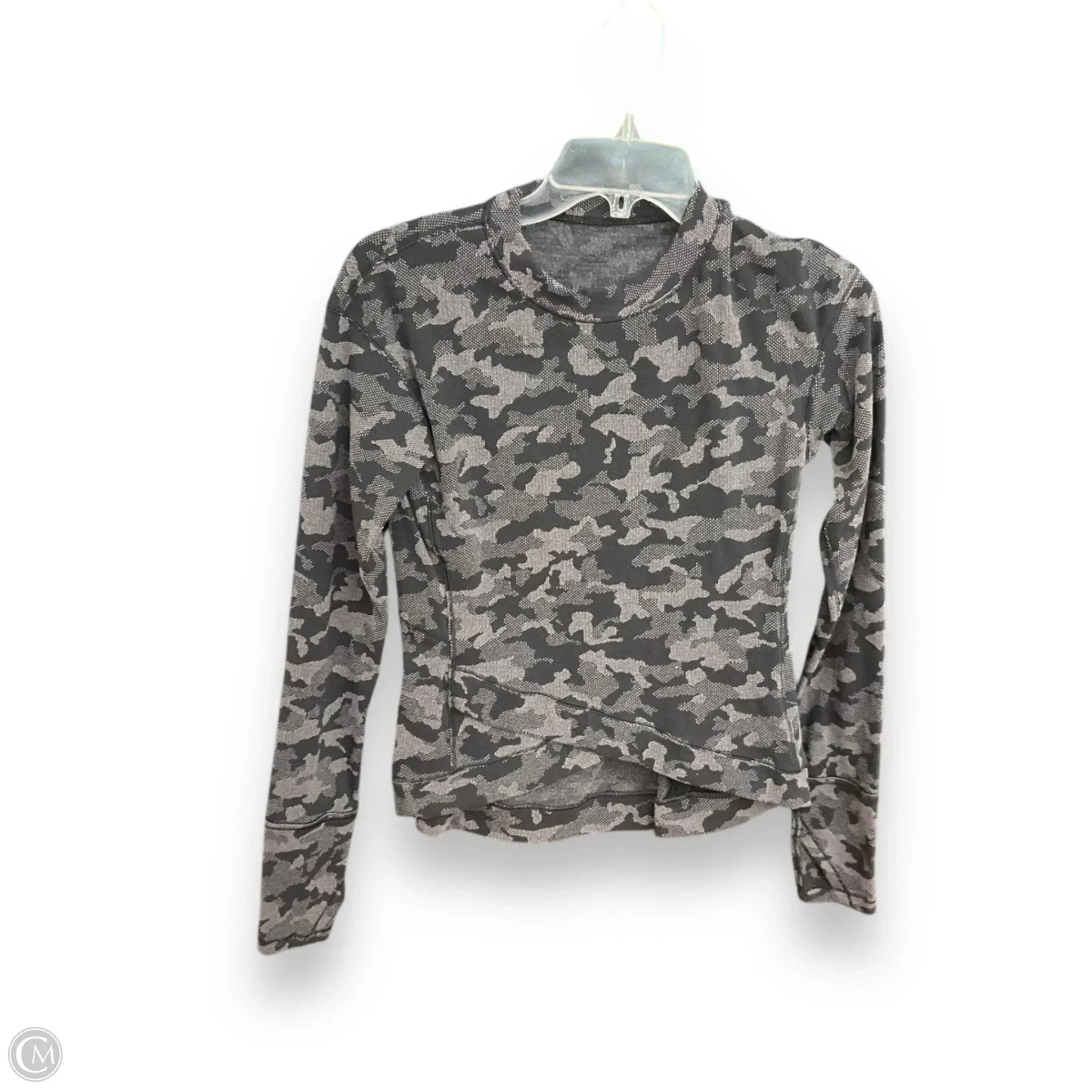 Athletic Top Long Sleeve Crewneck By Lululemon In Camouflage Print, Size: 6