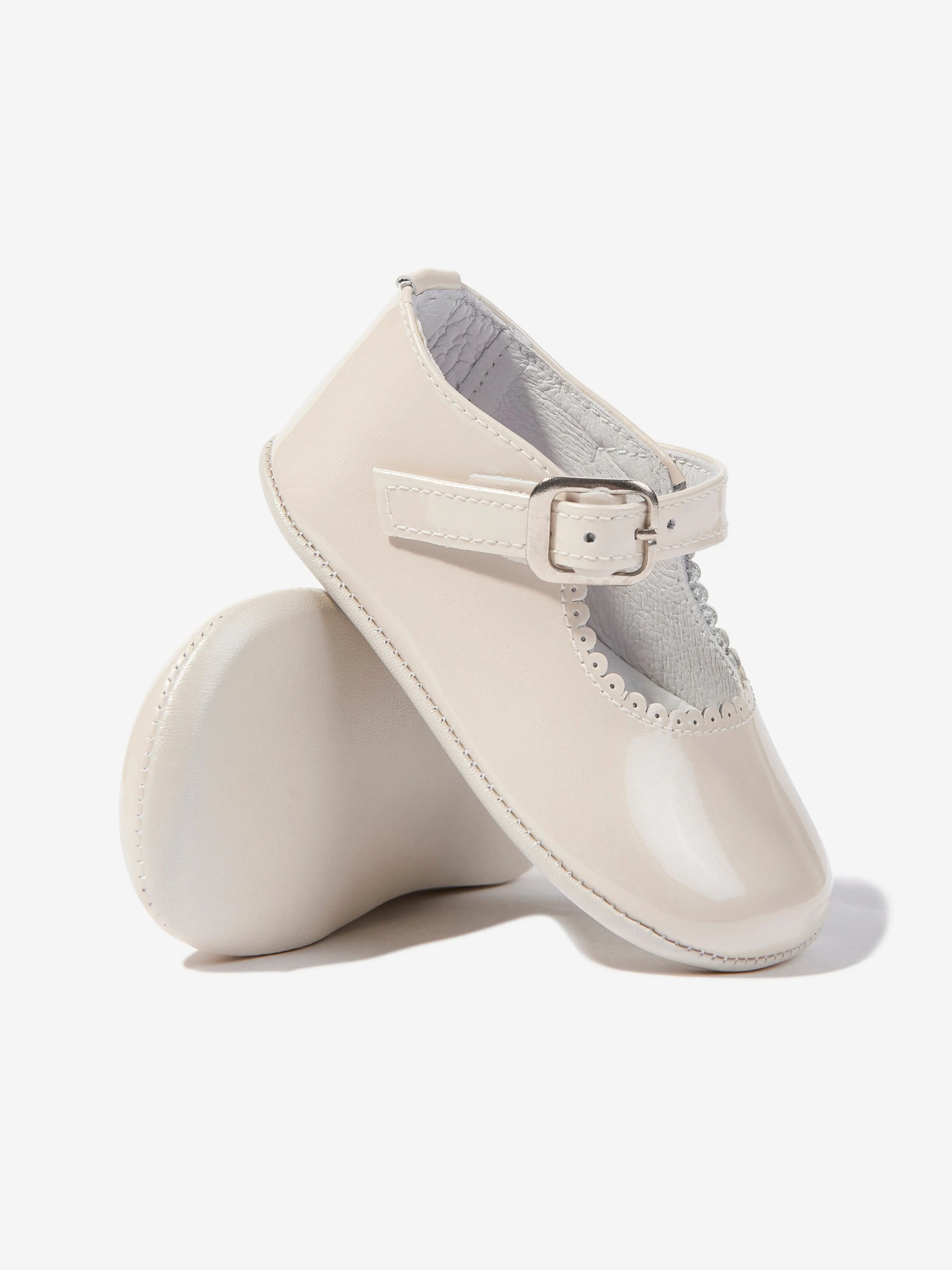Baby Girls Leather Mary Jane Shoes in Ivory