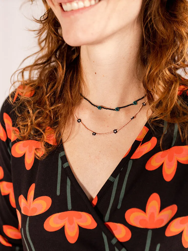 Bestseller Callie 3/4 Sleeve Wrap Dress - Mod Daisy Poppy  Today Only!