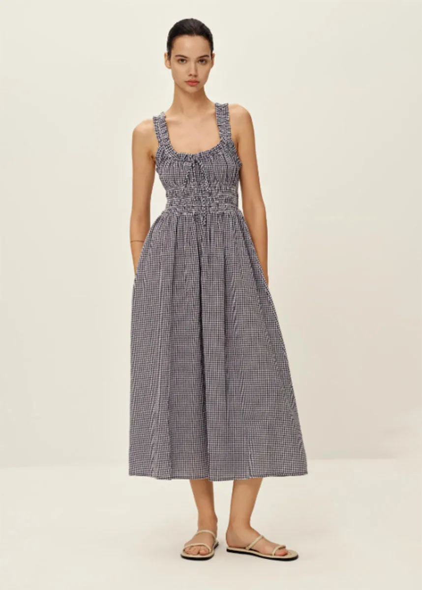 Bestseller Cherlee Midi Dress - Navy Gingham  Limited Release!