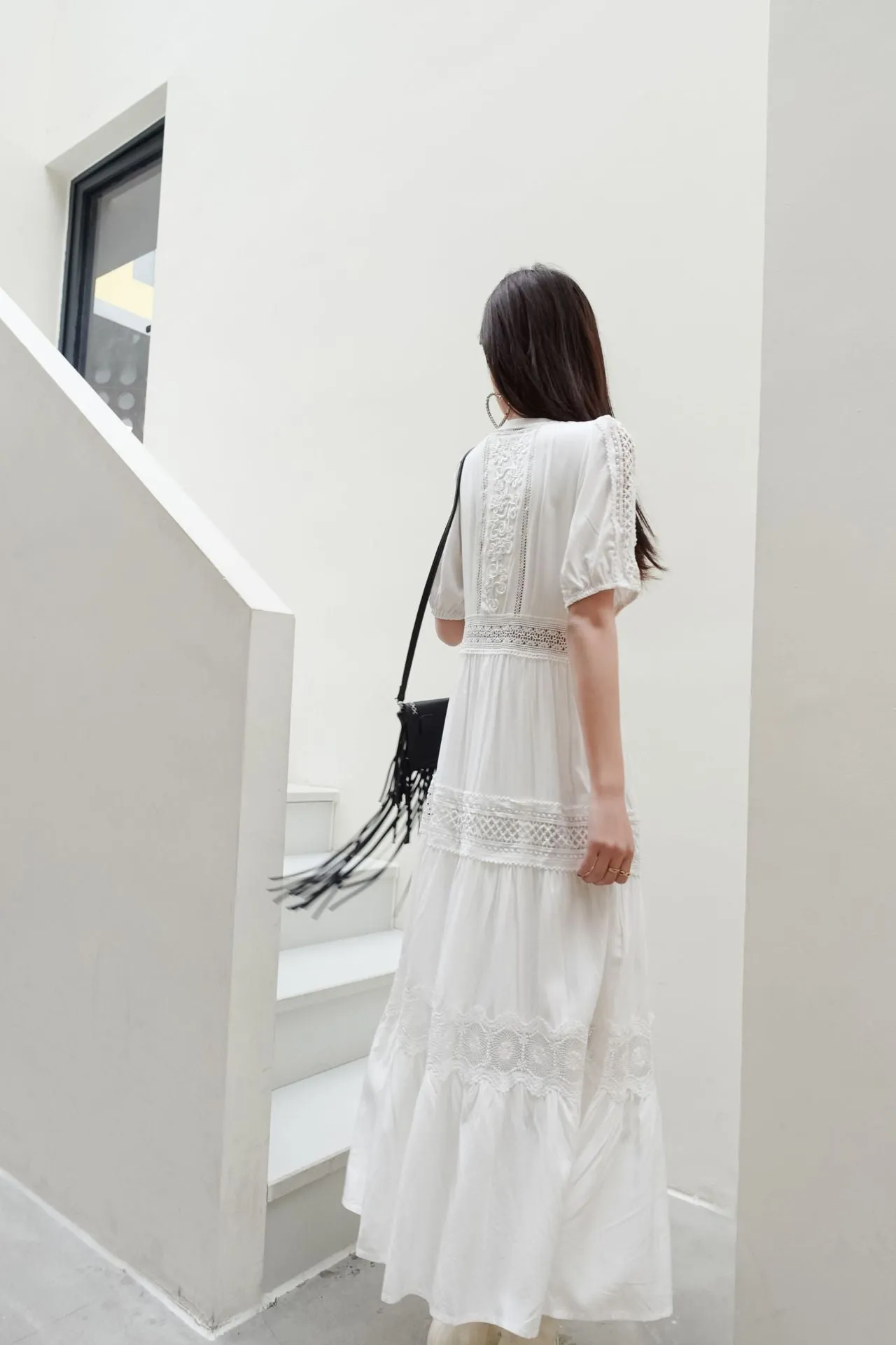 BestSelling Summer Lace  White V Neck Dress  Today Only!