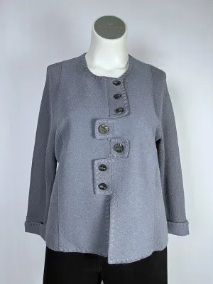 Beyond Threads Size 1X (18) Gray Zig Zag Sweater Jacket