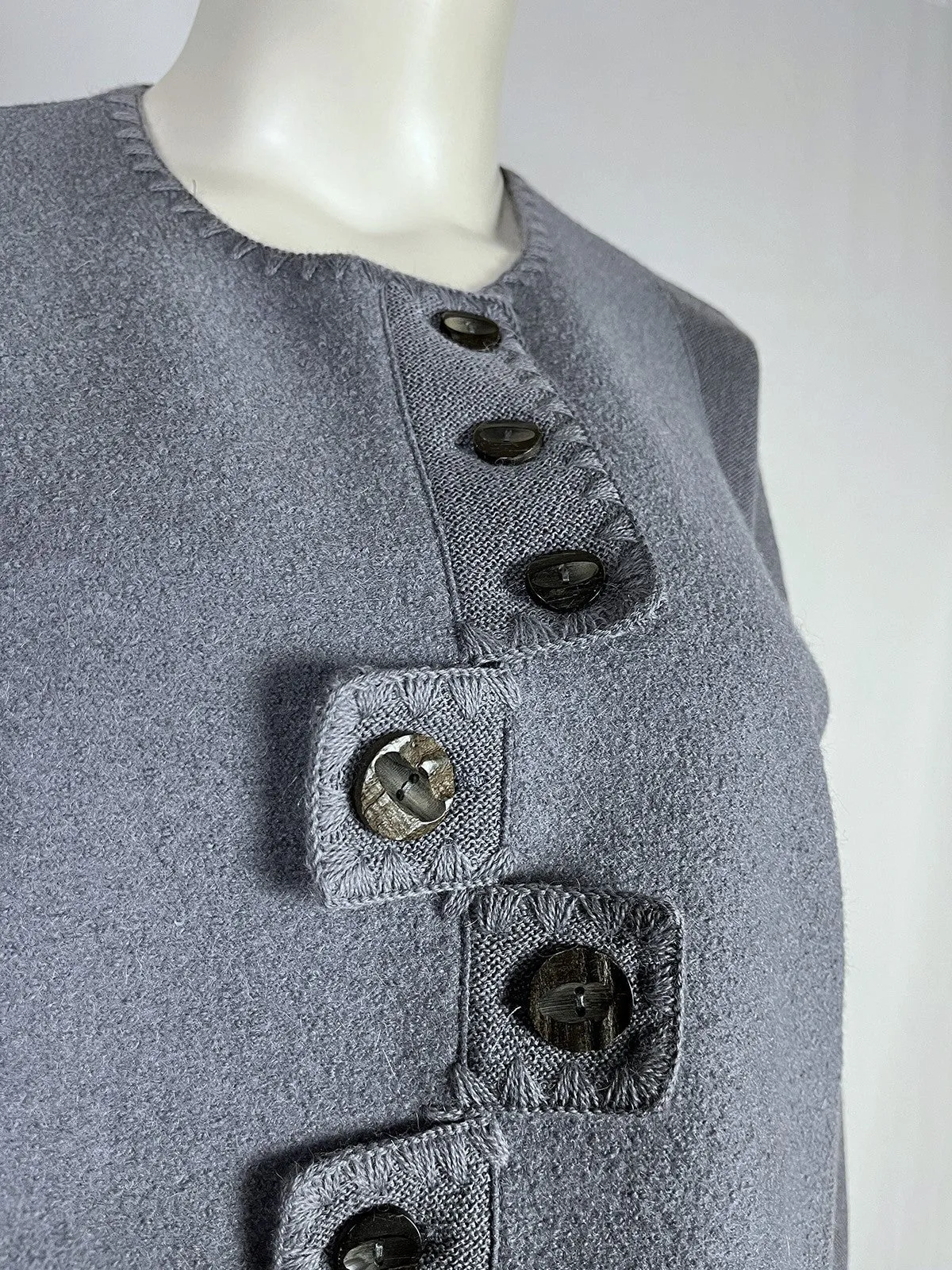 Beyond Threads Size 1X (18) Gray Zig Zag Sweater Jacket
