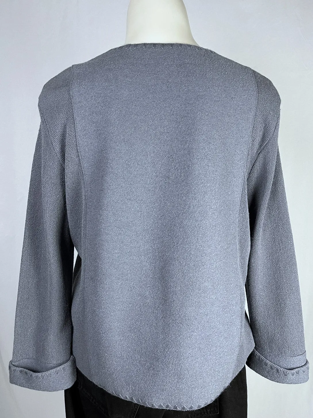 Beyond Threads Size 1X (18) Gray Zig Zag Sweater Jacket
