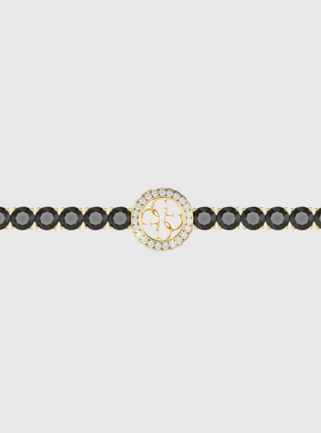 Black Crystals Logo Tennis Bracelet Guess