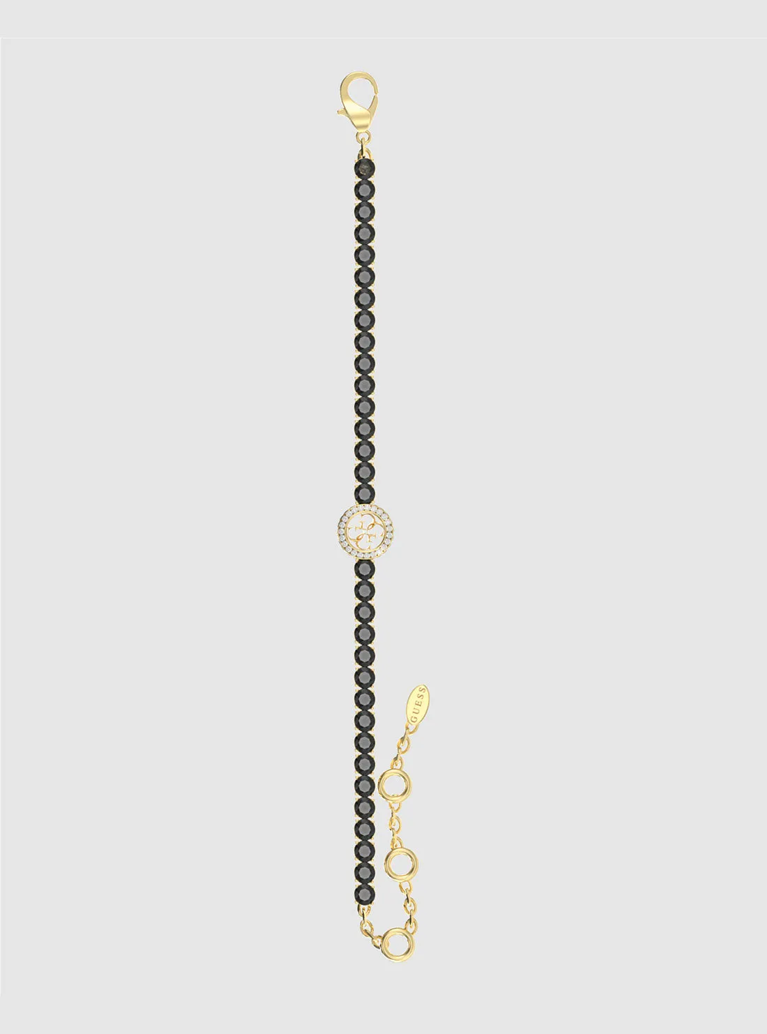 Black Crystals Logo Tennis Bracelet Guess