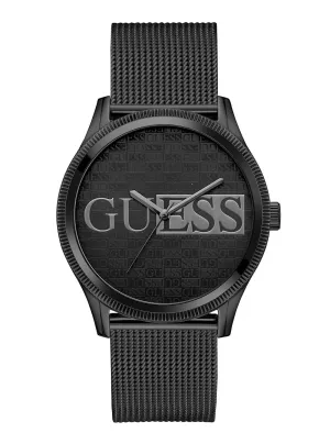 Black Reputation Logo Mesh Watch Guess