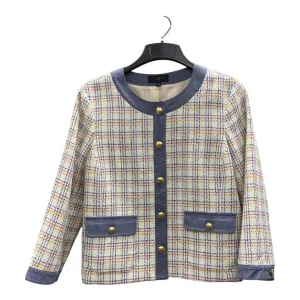 Blazer By Talbots In Blue & Cream, Size:Xl