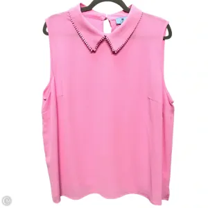 Blouse Sleeveless By Cece In Pink, Size: 2x