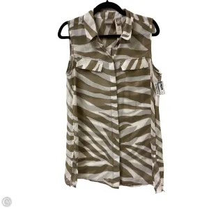 Blouse Sleeveless By Chicos In Brown & White, Size: M