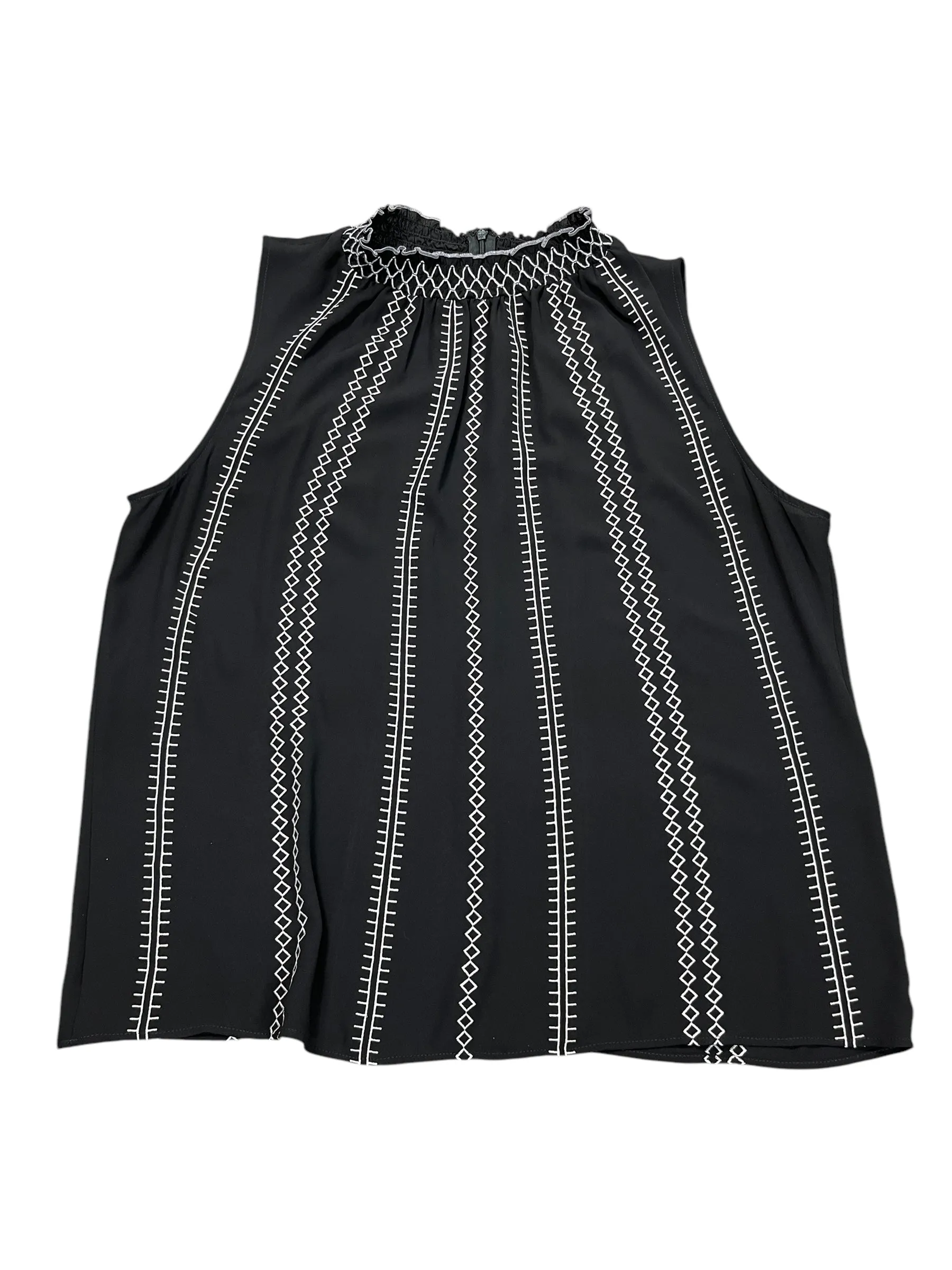 Blouse Sleeveless By White House Black Market In Black & White, Size:L