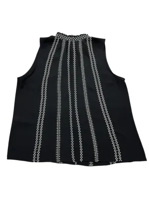 Blouse Sleeveless By White House Black Market In Black & White, Size:L
