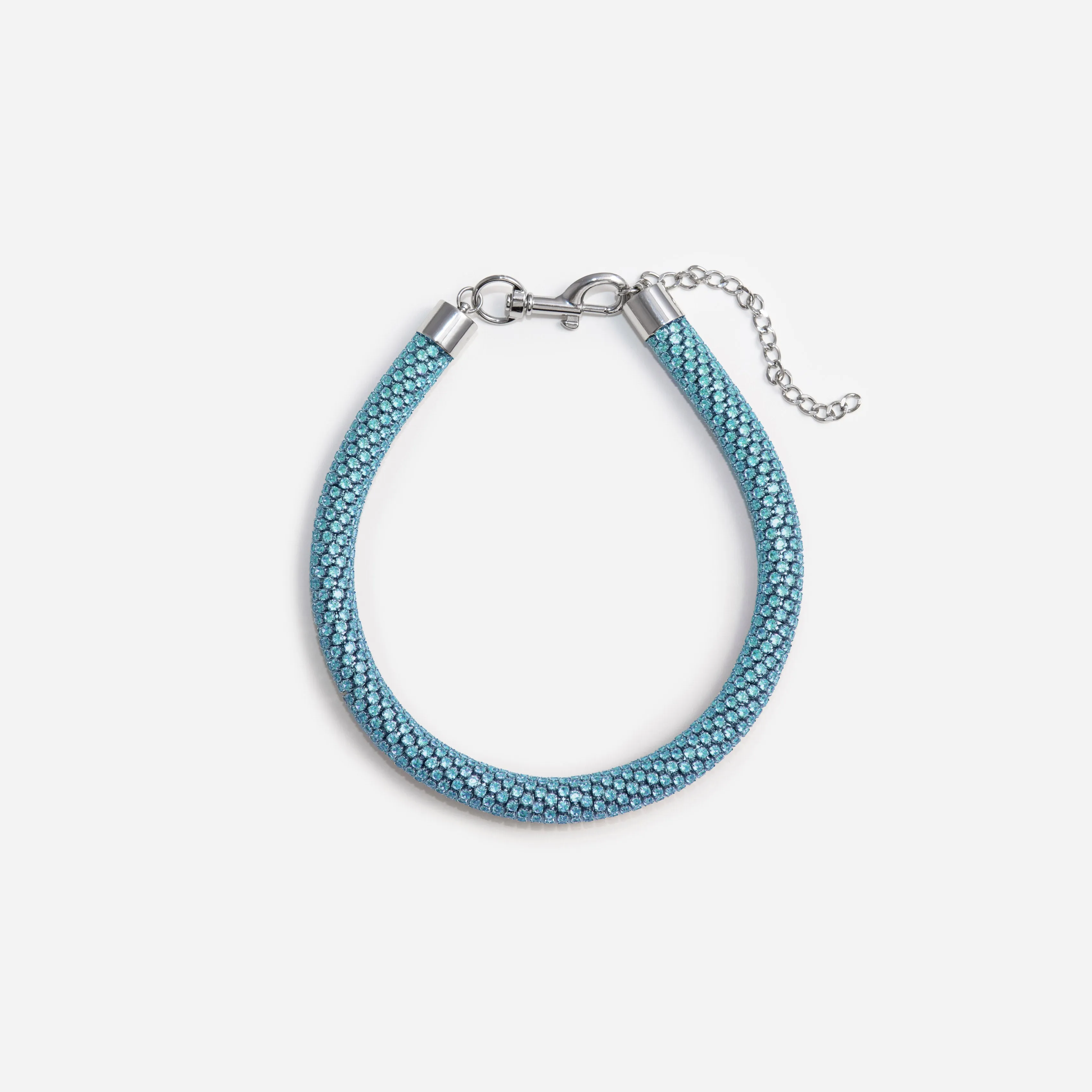 Blue Crystal Tube Necklace Self Portrait