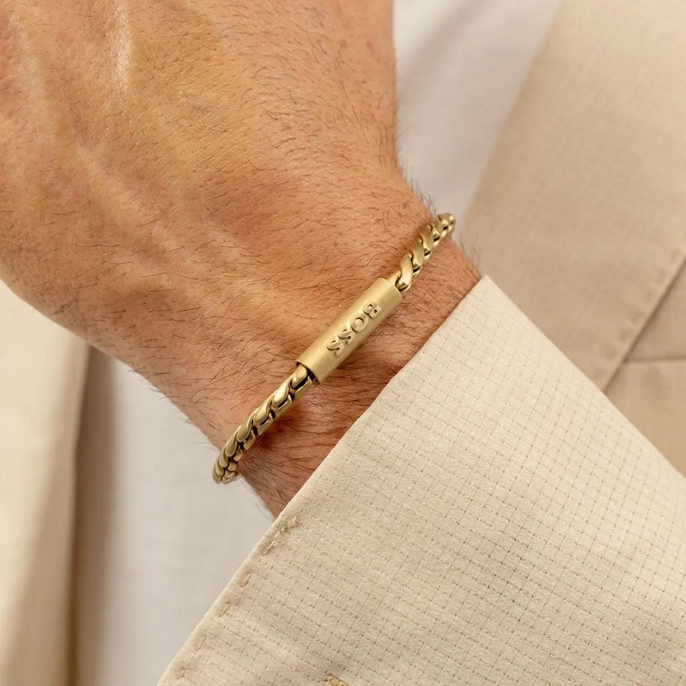 Boss Jewellery Doran Yellow Gold Plated Mens Bracelet 1580696