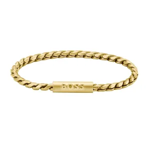 Boss Jewellery Doran Yellow Gold Plated Mens Bracelet 1580696