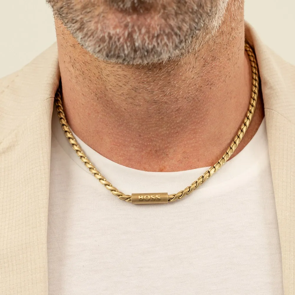 Boss Jewellery Doran Yellow Gold Plated Mens Chain 1580694