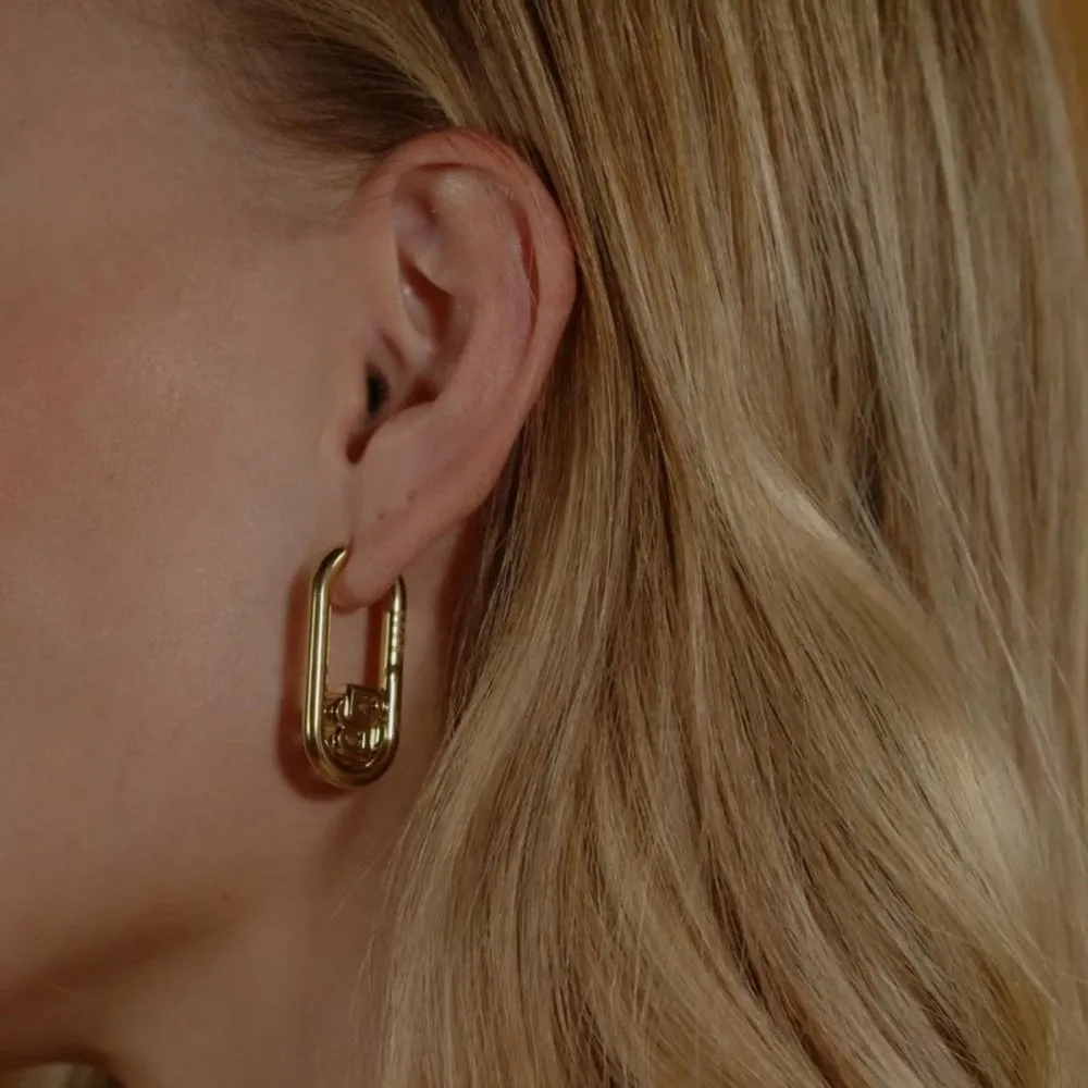 BOSS Jewellery Ladies Double B Gold Plated Earrings 1580629
