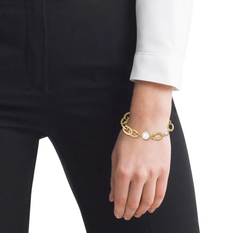 Boss Jewellery Ladies Gold Plated Pearl Bracelet 1580507