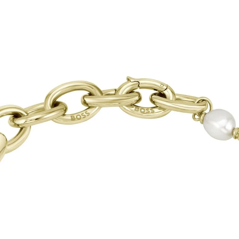 Boss Jewellery Ladies Gold Plated Pearl Bracelet 1580507