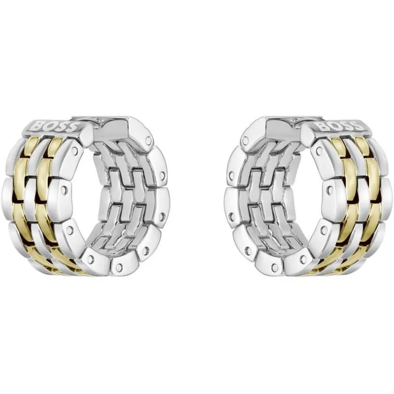 Boss Jewellery Ladies Isla Two Tone Hoop Earrings 1580531