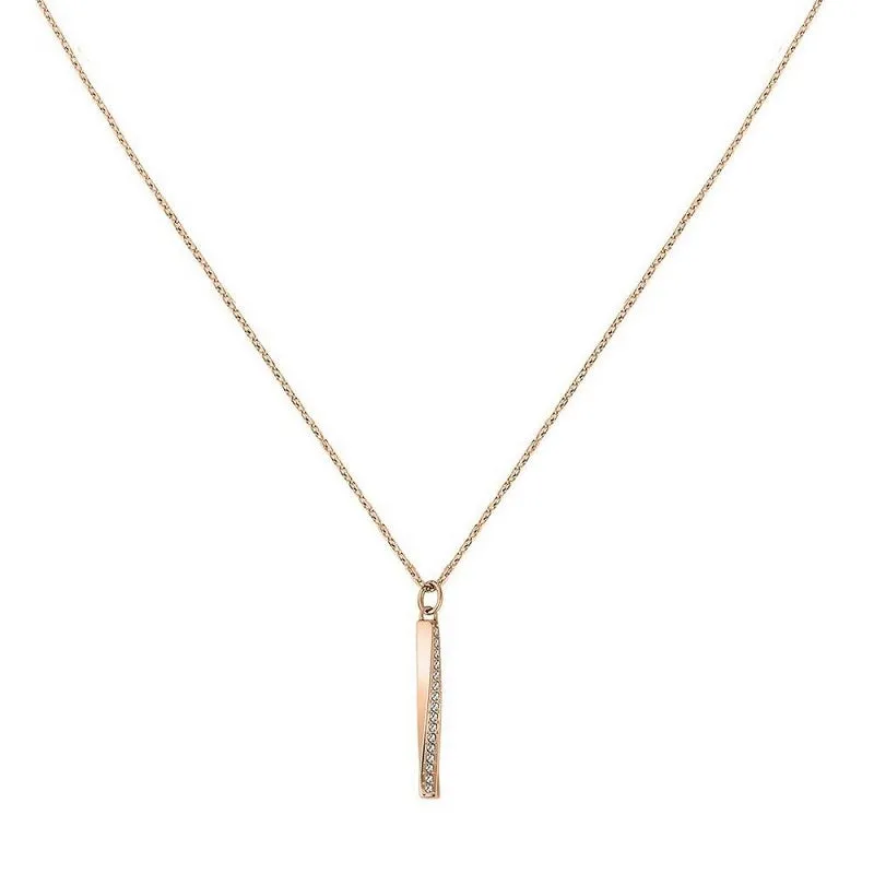 Boss Jewellery Ladies Rose Gold Plated Twist Bar Necklace 1580131