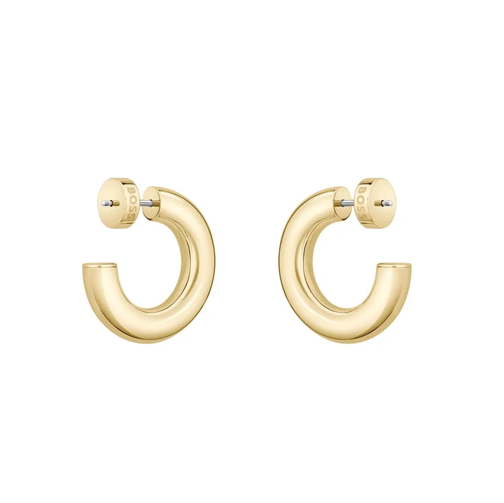 Boss Jewellery Live Gold Plated Ladies Hoop Earrings 1580690