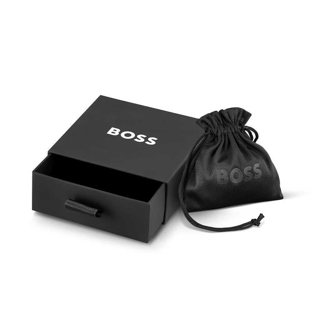 Boss Jewellery Mens Ares Leather Braided Bracelet 1580623
