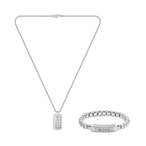 Boss Jewellery Mens Necklace and Bracelet Set 1570173
