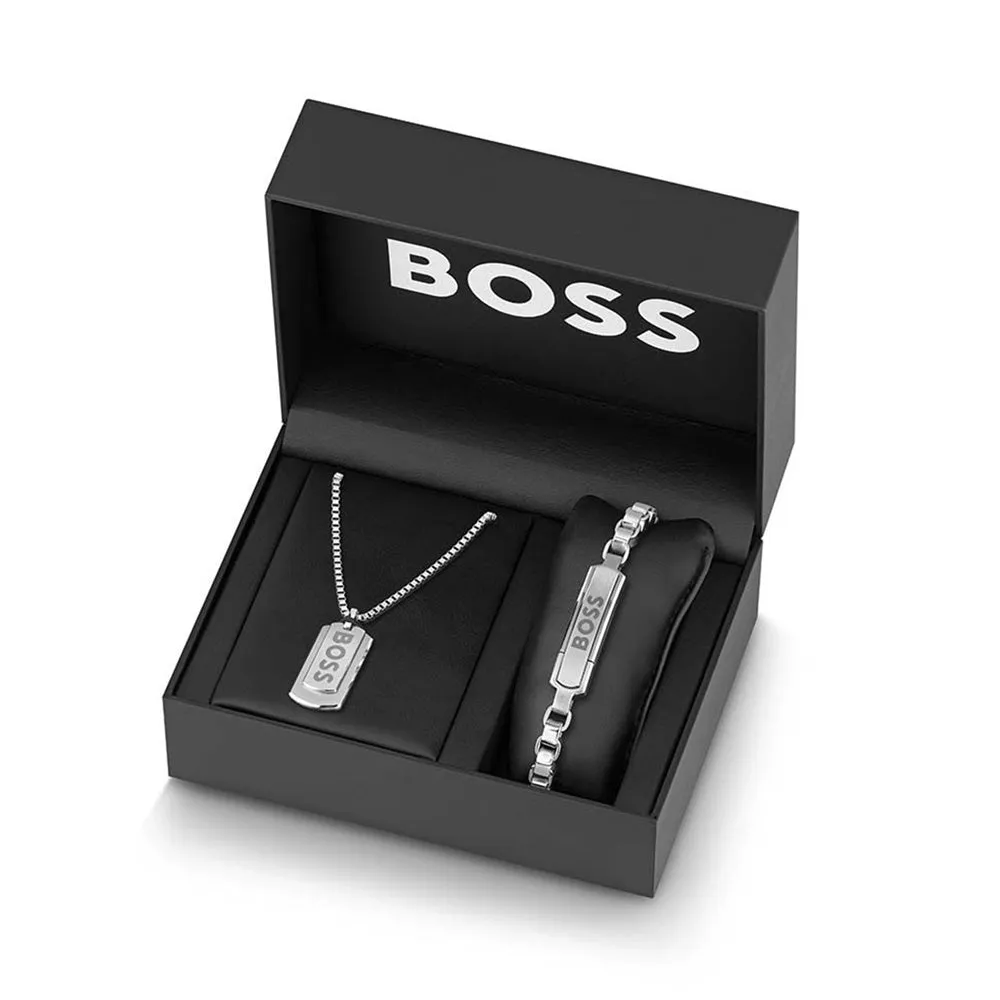Boss Jewellery Mens Necklace and Bracelet Set 1570173