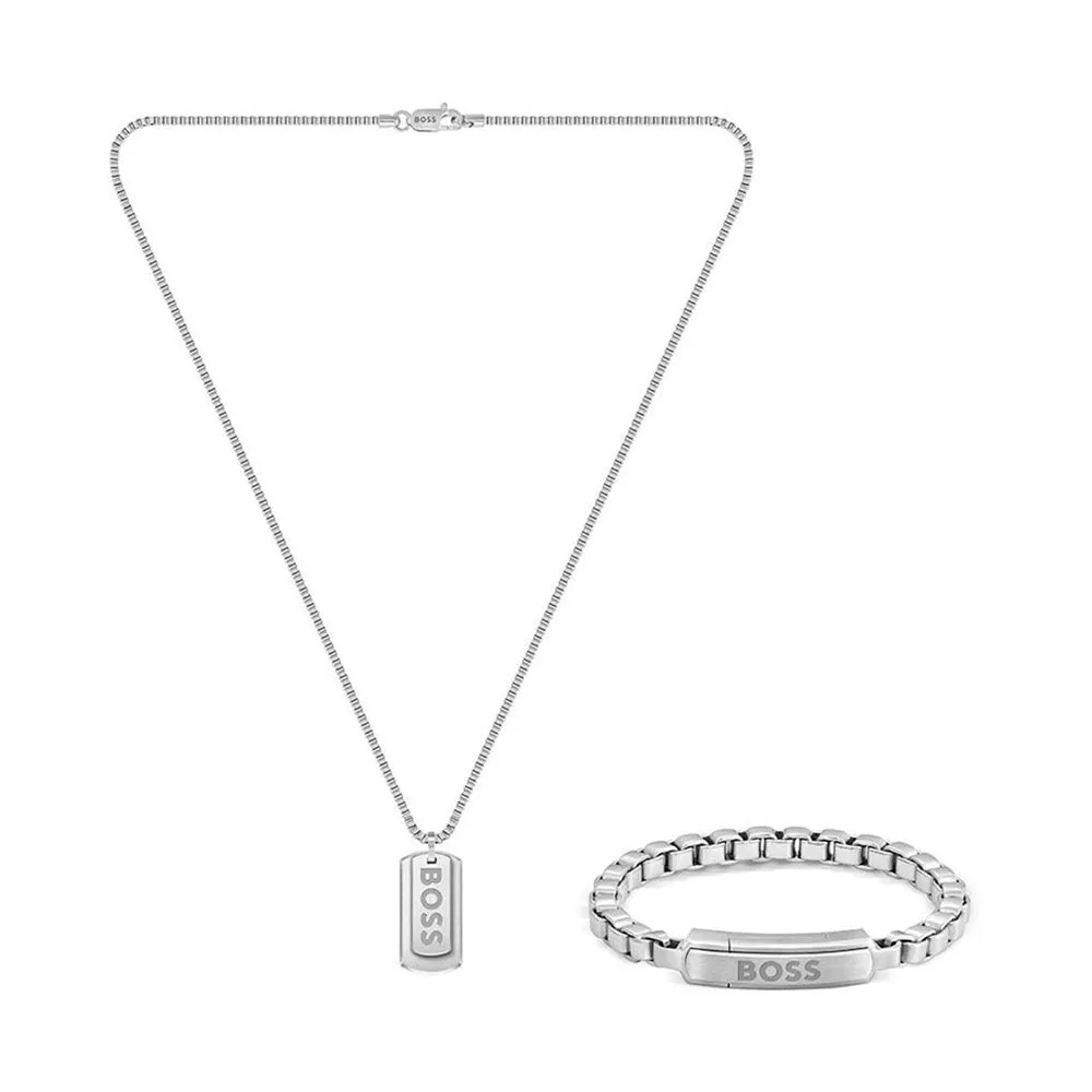 Boss Jewellery Mens Necklace and Bracelet Set 1570173