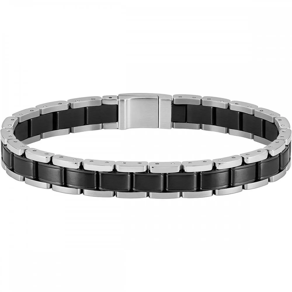 Boss Jewellery Mens Stainless Steel Metal Links Black IP Bracelet 1580665
