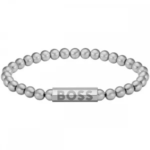 Boss Jewellery Mens Stainless Steel Sphere Metal Beaded Bracelet 1580658M
