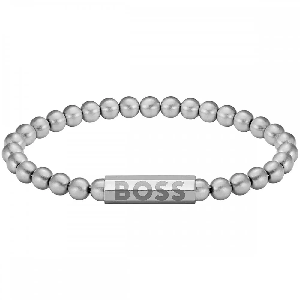 Boss Jewellery Mens Stainless Steel Sphere Metal Beaded Bracelet 1580658M