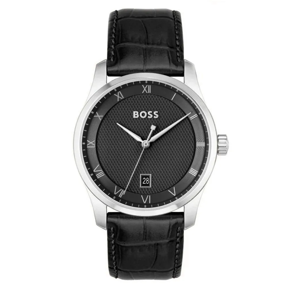 BOSS Watches Principle Leather Strap Mens Watch 1514122