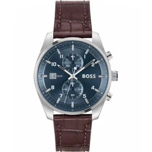 Boss Watches Skytraveller Mens Leather Strap Watch 1514194