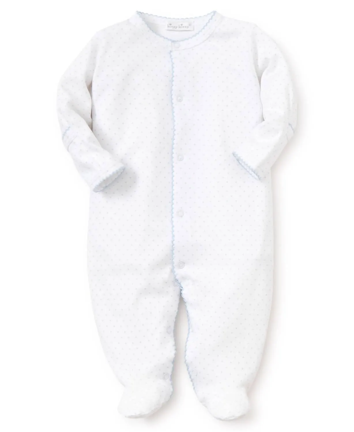 Boys' Dots Footie In White/blue