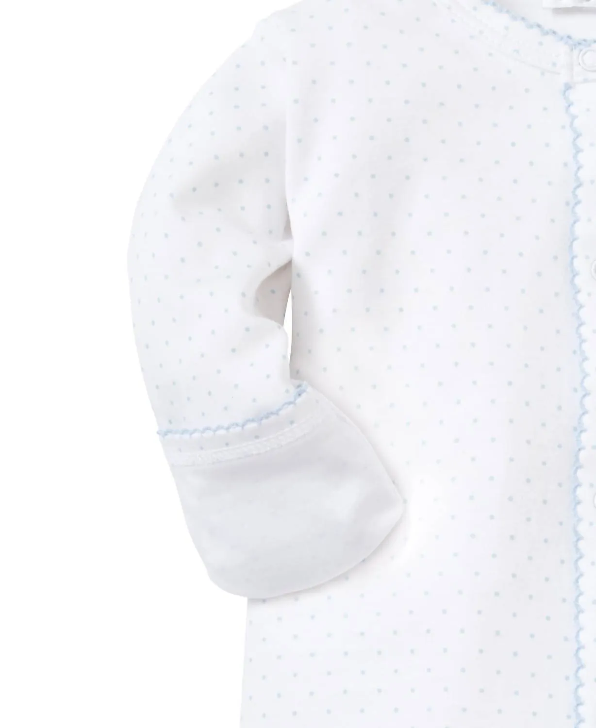 Boys' Dots Footie In White/blue