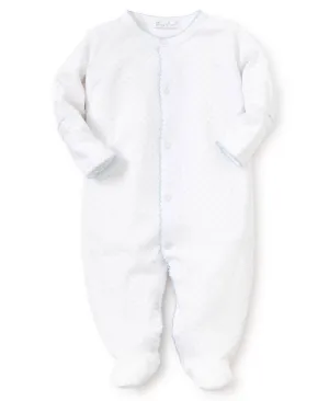 Boys' Dots Footie In White/blue
