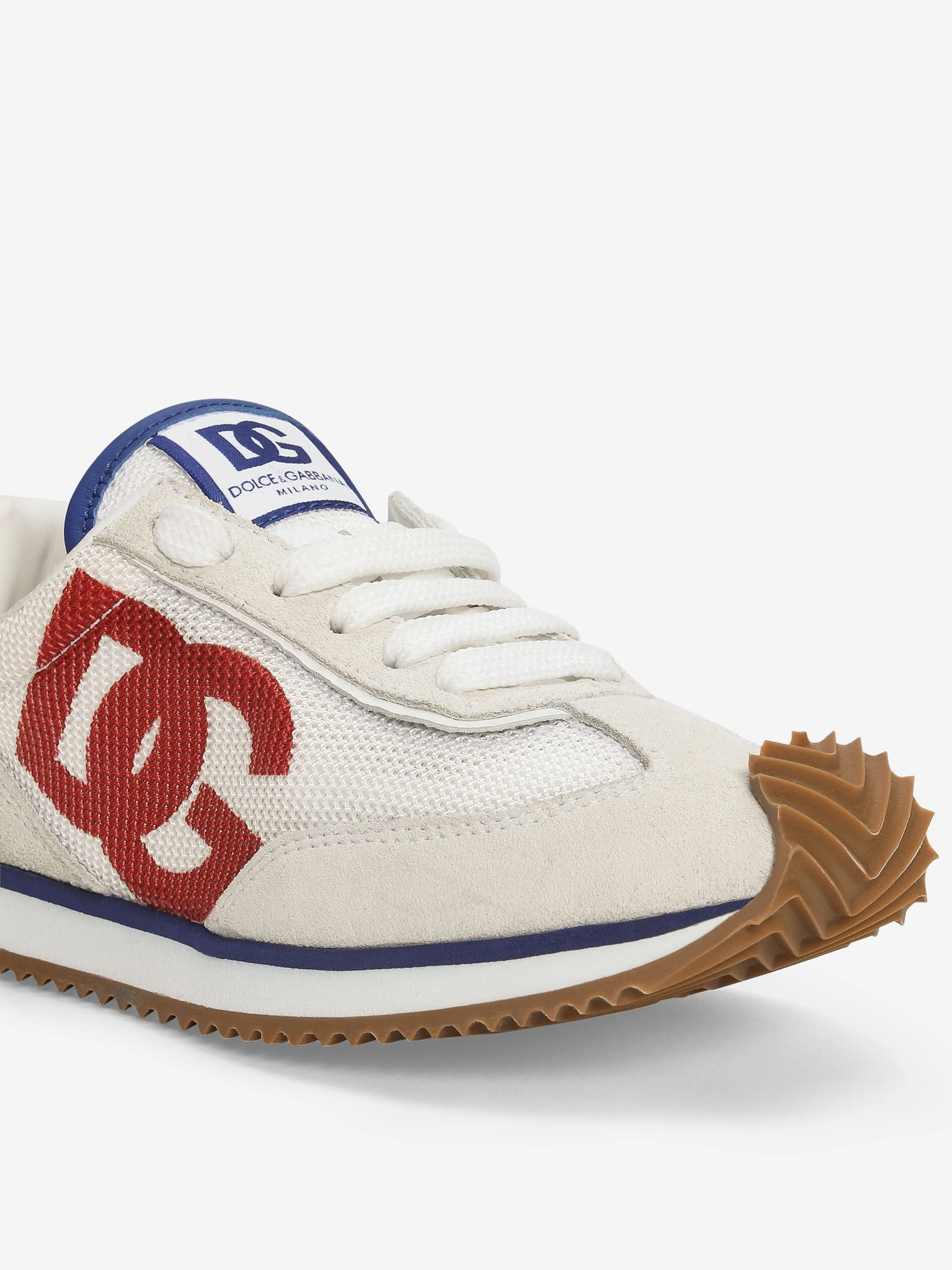 Boys Mixed Material DG Cushion Trainers in White