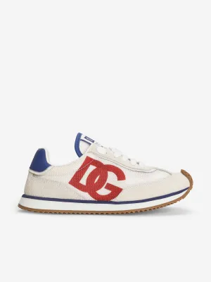 Boys Mixed Material DG Cushion Trainers in White