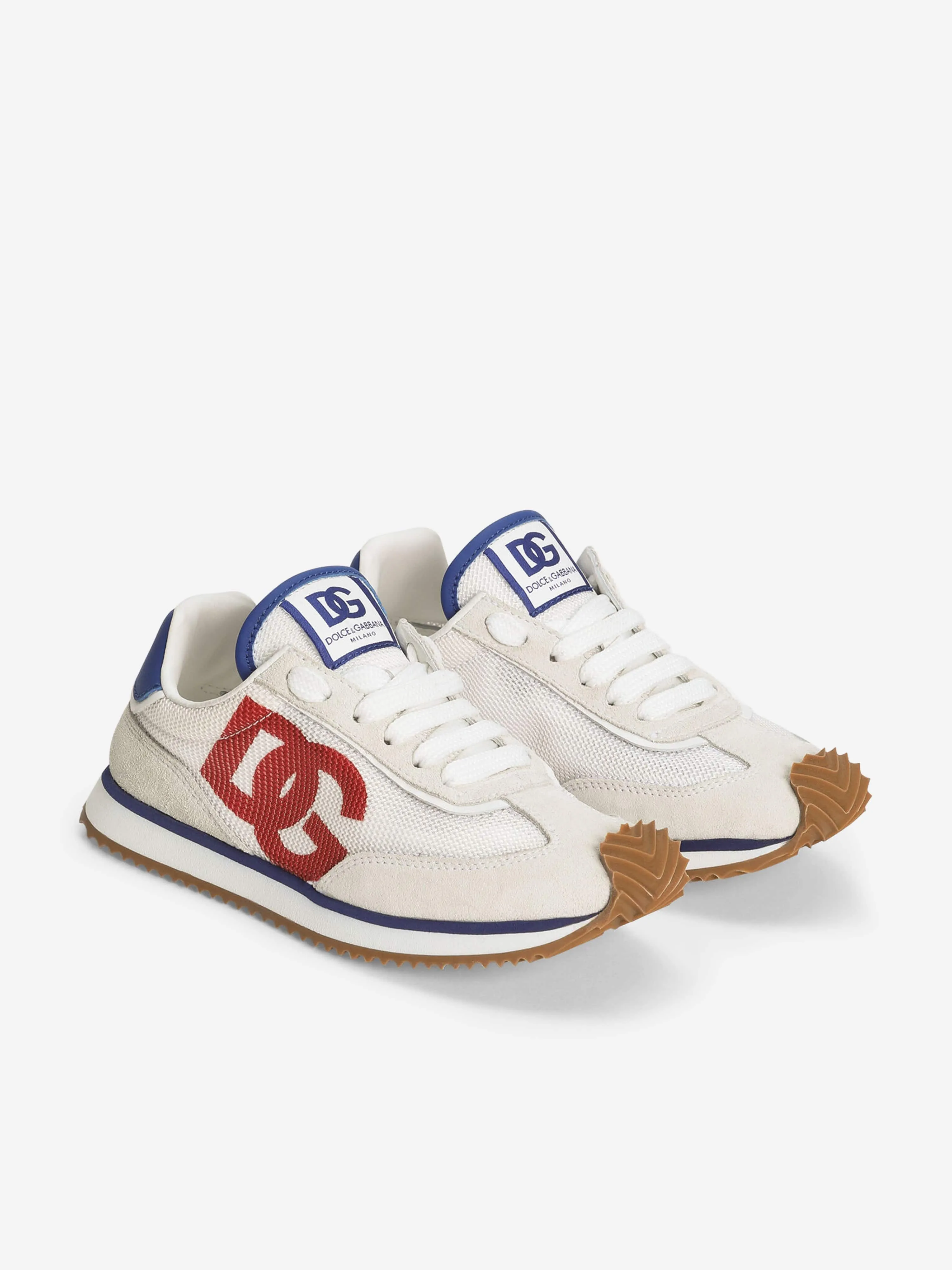 Boys Mixed Material DG Cushion Trainers in White