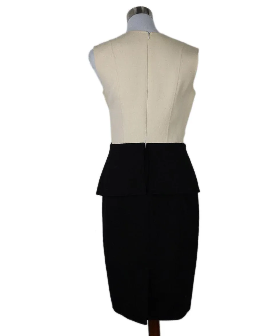 Carolina Herrera Black & Cream Wool Dress sz 4
