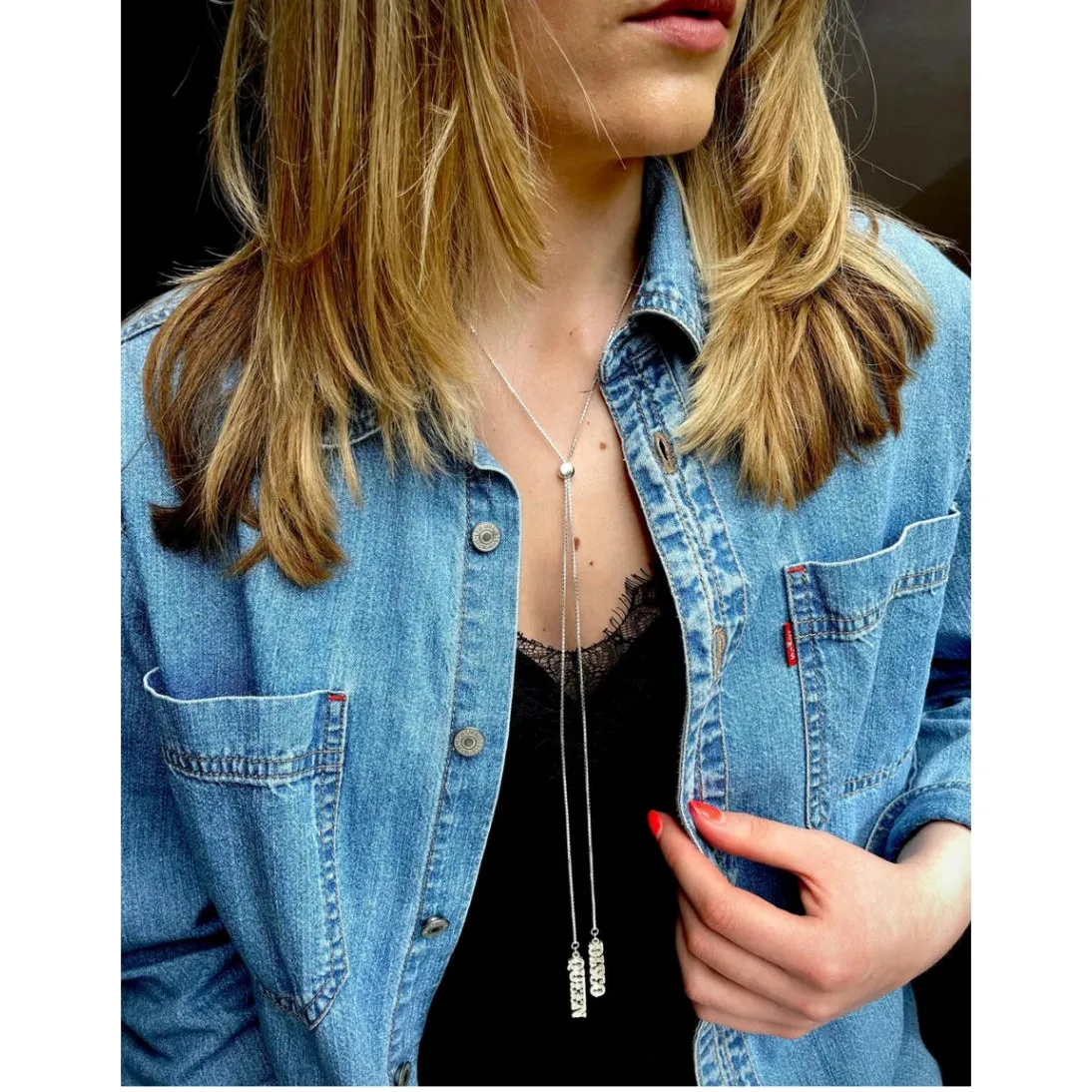 Carter Gore Disco Queen Slider Necklace Sterling Silver