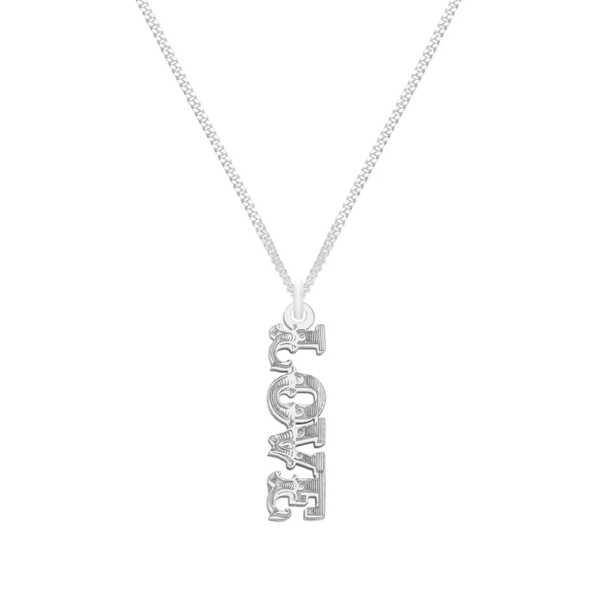 Carter Gore Love Word Necklace Sterling Silver