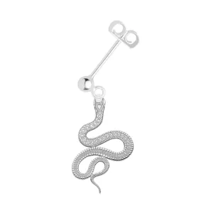 Carter Gore Snake Dropper Single Earring Sterling Silver 2 Sizes