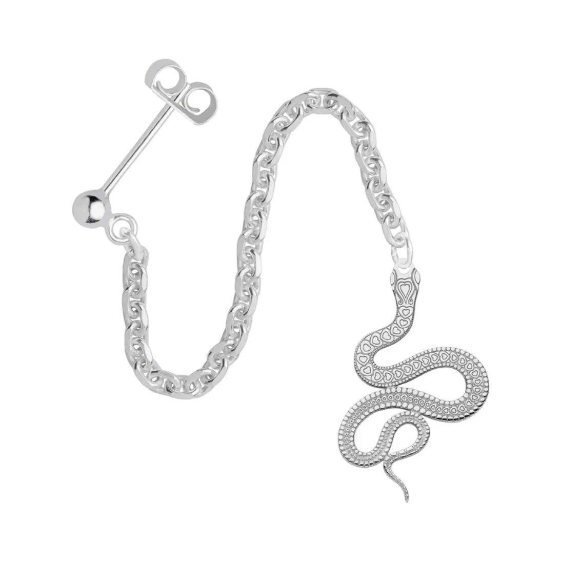 Carter Gore Snake Dropper Single Earring Sterling Silver 2 Sizes