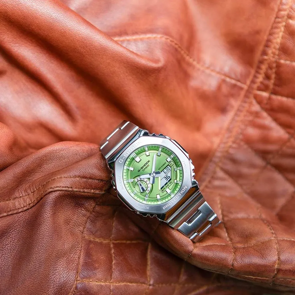 Casio G-Shock Steel Green Metallic Dial Mens Watch GM-2110D-3AER