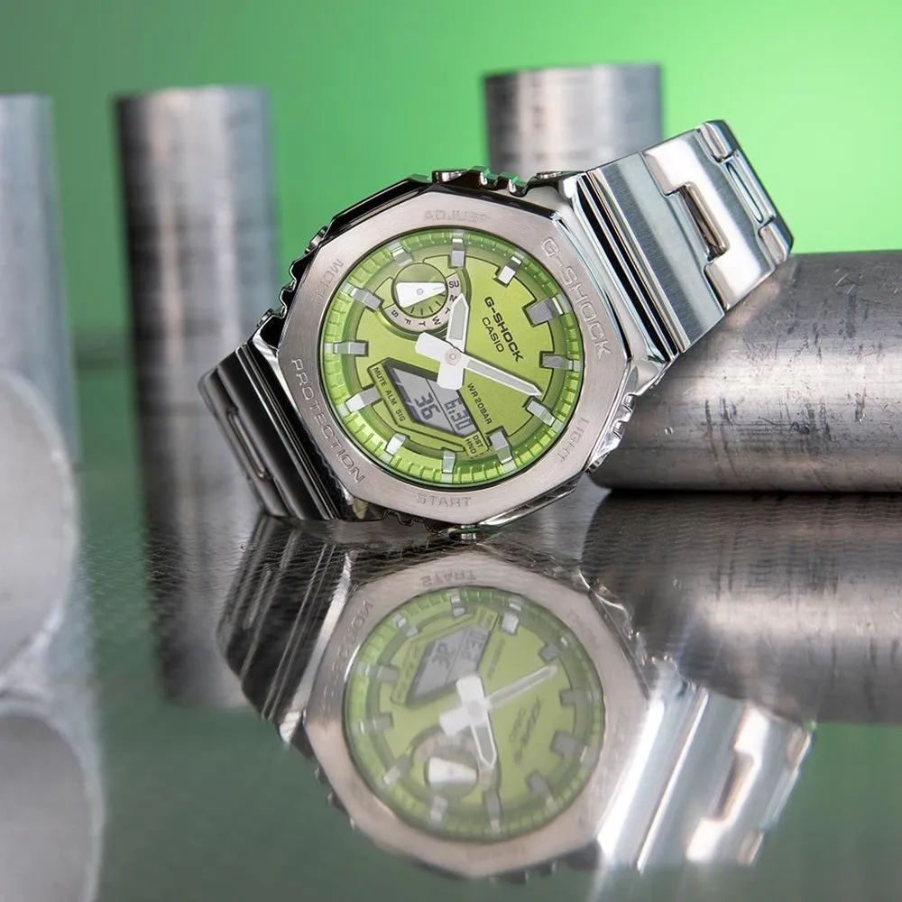 Casio G-Shock Steel Green Metallic Dial Mens Watch GM-2110D-3AER
