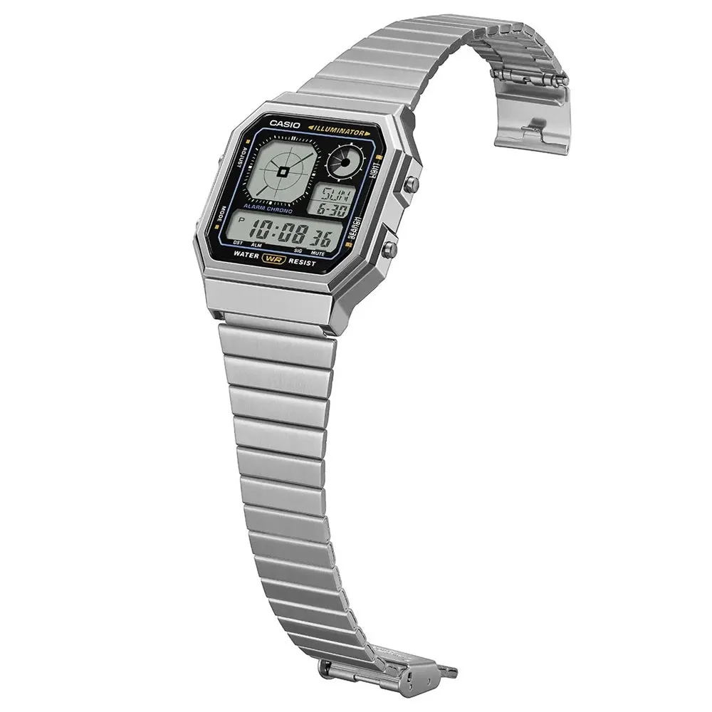 Casio Vintage Collection Analogue Digital Watch Silver A130WE-1AEF