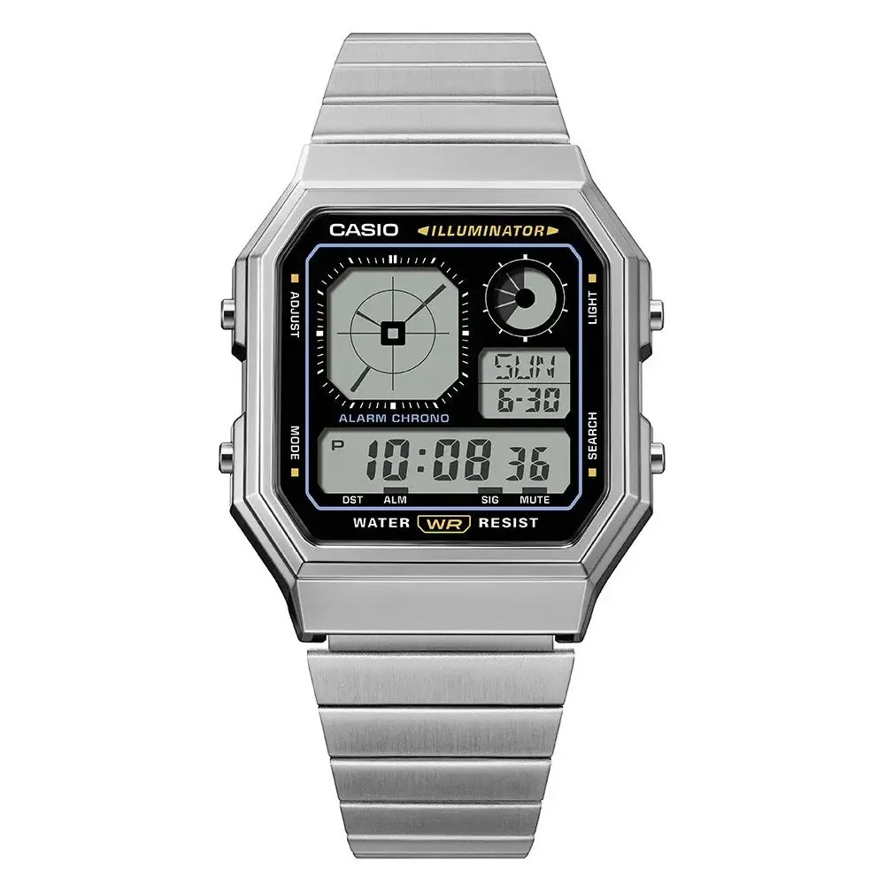 Casio Vintage Collection Analogue Digital Watch Silver A130WE-1AEF